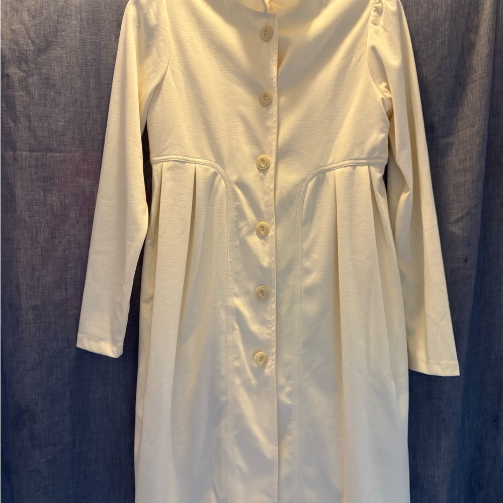 Vintage Cream Button-Down Dress